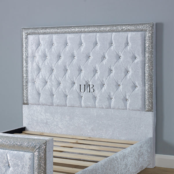 Silver deals glitter headboard